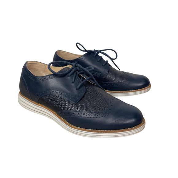 Cole Haan Lunargrand Women's Oxford Wingtip Navy 7.5 - Picture 1 of 8